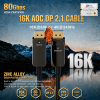 Câble AOC 2.1 80 Gbps Ultra-High Speed UHBR 20 pour 16K/8K/4K Taux de rafraîchissement élevé Certifié VESA