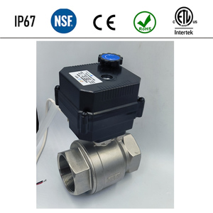 Flomarvel Fh-b Ip67 Factory Fh-b 15nm Vanne à boisseau sphérique motorisée 12V avec commande manuelle, indicateur, acier inoxydable 304, PVC, CE, RoHS, NSF61, DN40, DN50 - Product Image 4