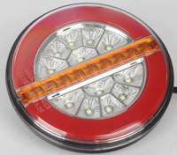 Feu arrière rond à LED 12V 24V pour remorque, homologué ECE EMC, avec clignotant dynamique, feu stop et feu de recul pour camion et caravane