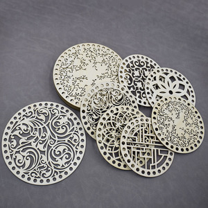 Base en <span class=keywords><strong>bois</strong></span> tressé découpée au laser, plaque ronde pour sac DIY, matériau de tissage durable, artisanat moderne et simple - Product Image 3