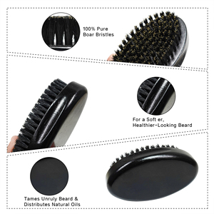Cepillo para <span class=keywords><strong>Barba</strong></span> de Cerdas de Jabalí de Color Negro con Logotipo Personalizado al por Mayor, Cepillo para Alisar la <span class=keywords><strong>Barba</strong></span> de Madera para Hombre, de Alta Calidad, con Ondas 360 - Product Image 3