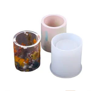 Molde redondo grande para macetas, florero, molde de silicona, molde de hormigón de yeso para maceta suculenta, decoración de velas DIY