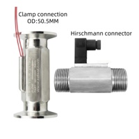 Capteur de débit d'eau en acier inoxydable SUS304 SUS316 BSPP BSPT NPT DN8-DN50 à pince Hirschmann pour contrôle industriel du débit