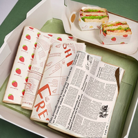 Feuilles de papier sulfurisé de qualité supérieure en pâte de bois vierge 30x30 cm, pré-découpées, pour emballer sandwichs, biscuits, cuisson, barbecue, restaurant, grillades, personnalisables