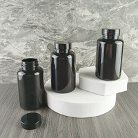 Bouteille de 200 ml pour Vitamine C, calibre 38 mm, en PET brun de couleur thé, à épaule ronde, pour compléments alimentaires, huile de poisson, bonbons et capsules