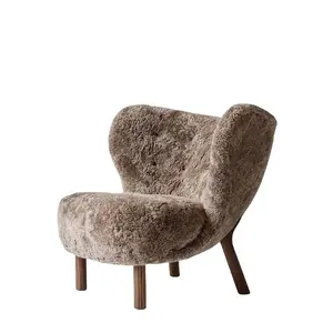 모던 이탈리아 디자인 울 패브릭 악센트 체어 양가죽 라운지 체어 가정용 식당 호텔 고급 거실 세트 - Product Image 1