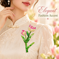 Applique Fleur de Tulipe Perlée Faite à la Main avec Paillettes et Strass pour Robes, Vestes, Sacs, Qipao, Vêtements, Décoration DIY, Cadeau