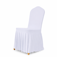 Housse de chaise plissée épaisse 270g prête à être expédiée, universelle, extensible, en soie de lait, pour mariage, hôtel, banquet