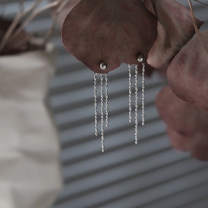 Pendientes Largos de Acero Inoxidable, Sencillos y a la Moda, con Colgante de Cadena Larga, Venta al Por Mayor - Product Image 3