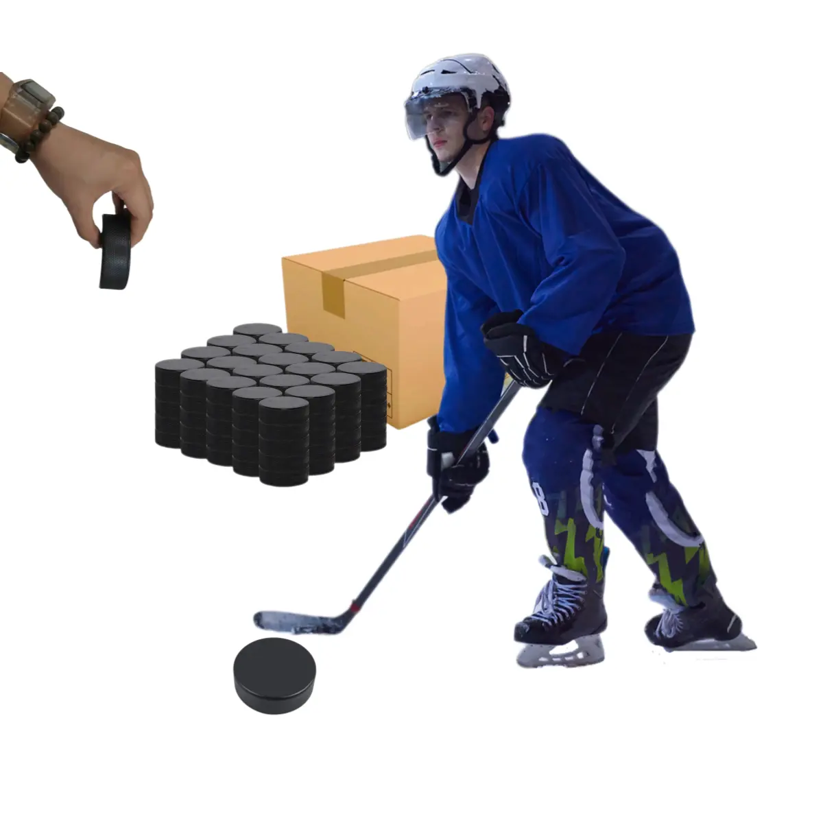Заводская цена, высококачественные прочные хоккейные мячи с индивидуальным логотипом или пустым официальным матчем, твердые резиновые шайбы для льда