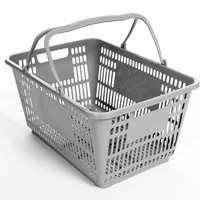 Panier de courses en PP durable de qualité supérieure, capacité 22L, empilable, disponible en rouge/bleu/vert/rose