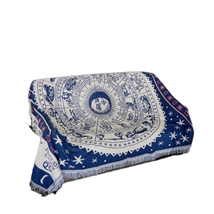 Tapiz bohemio de algodón Reversible para decoración de la habitación, Alfombra tejida de astrología del zodiaco, constelación Celestial - Product Image 2