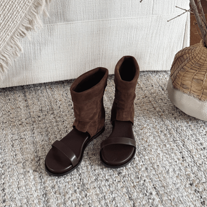 Nuovi <span class=keywords><strong>Stivali</strong></span> da Donna Stile Western <span class=keywords><strong>Cowboy</strong></span> 2026, Design Retrò con Cinturino, Tacco Alto in Camoscio, Modello Estivo - Product Image 6