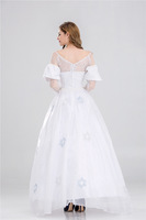 Robe blanche pour femme, costume de la Reine Alice au pays des merveilles