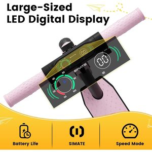 Trottinette en métal SIMATE pour enfants avec écran LED et lumières colorées, pour les 6 à 14 ans, équipement de protection requis - Product Image 4