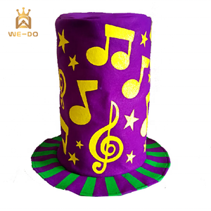 Fancy Funny Party Carnival Green Yellow Purple Color Mardi Gras Top Hat Small Hat Berets Hat