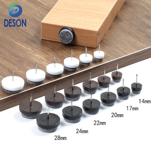 Accessori per Mobili Deson: Pattini Scorrevoli con Feltro Spesso Marrone + Velcro <span class=keywords><strong>Nero</strong></span>, da Fissare con Chiodi, in <span class=keywords><strong>Silicone</strong></span>/PTFE - Product Image 1