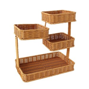 Rettangolo in Rattan tessuto ecologico moderno multifunzione cesto <span class=keywords><strong>di</strong></span> conservazione degli alimenti e Rack per uso domestico e della cucina - Product Image 5