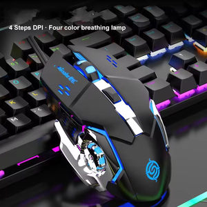 KM600 wired mechanical gaming keyboard retro punk keycap backlit USB desktop <b>computer</b> office 104-key keyboard - Product Image 2