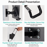 Support mural antivol robuste pour tablette, rotation à 360°, support universel pour tablette, fixation par vis sur bureau, support commercial