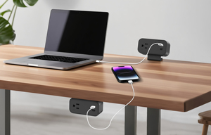 Enchufe <span class=keywords><strong>de</strong></span> Mesa Estándar Estadounidense Onebeat, 1 Tomacorriente, 2 Puertos USB-C, Carga Rápida PD65W, Regleta <span class=keywords><strong>de</strong></span> Alimentación Extraíble con Montaje en Borde - Product Image 2