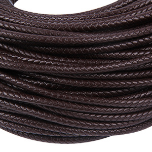 Màu Đỏ Nâu Màu Sắc Tự Nhiên Vòng Vành Đai 2-10Mm Bện Da Bò Bện Vành Đai Tròn 2-10Mm PU Dây Da Cho Vòng Cổ - Product Image 5