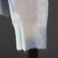 Pull en maille mohair tie-dye Tyan, col rond, ample, oversize, pour femme, bleu clair, violet, imprimé aquarelle, décontracté
