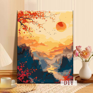 Nuova Pittura Digitale a Olio Stile Cinese Montagne Verdi Acque Trasparenti - Fai <span class=keywords><strong>da</strong></span> Te <span class=keywords><strong>Paesaggio</strong></span> Tradizionale a Inchiostro Dipinto a Mano <span class=keywords><strong>da</strong></span> <span class=keywords><strong>Colorare</strong></span> - Product Image 1