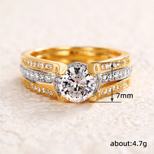 Anello Vintage a Forma di Ponte ad Arco Bicolore Design Classico per Donne - Product Image 6