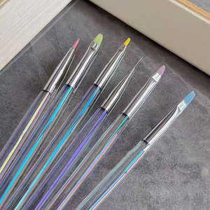 Pinceau à ongles transparent Aurora de haute qualité, nouveau design professionnel, 6 pièces/ensemble, pinceau professionnel pour la peinture d'art des ongles en salon - Product Image 1