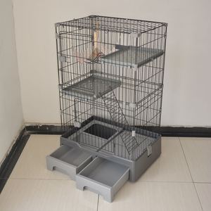 Factory Directly Sale 3 Level Cat Cage With Drawer And Wheel For Cat Cando Pet Cages Carriers Houses