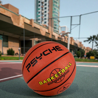 Ballon de basket officiel taille 7 en caoutchouc pour l'extérieur avec logo personnalisé Psyche pour l'entraînement