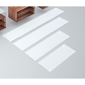 Plateau en verre trempé 55x164 mm avec supports pour meubles modernes - Product Image 1
