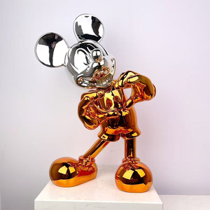 Precio de Fábrica: Escultura Cromada de <span class=keywords><strong>Mickey</strong></span> <span class=keywords><strong>y</strong></span> <span class=keywords><strong>Minnie</strong></span>, Decoración para Sala de Estar, Ratón de Dibujos Animados Pintado a Mano - Product Image 2