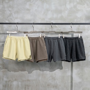 2023 caldo estivo da ragazza in cotone 100% francese di spugna <span class=keywords><strong>pantaloncini</strong></span> da ginnastica larghi semplici e lavati con acido mezzo pantaloni Vintage per le donne all'ingrosso - Product Image 2