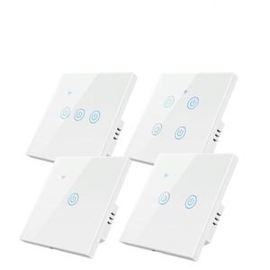 Tuya wifiスマートEUWiFiスイッチタッチキー1 /2/<span class=keywords><strong>3</strong></span>/4ギャングスマートシーンパネルワイヤレススイッチ - Product Image 1
