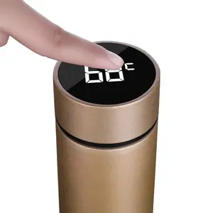 2023 bottiglie d'acqua in acciaio inossidabile a doppia parete da 500ml Thermos Touch Screen con isolamento sottovuoto con Display della temperatura