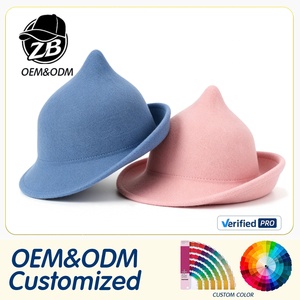 Sombreros de Bruja de Lana 100% con Logotipo Personalizado, Nueva Tendencia, Plegables, Gorros para Fiesta de Halloween, Color Liso, Accesorios de Disfraces para Halloween - Product Image 1