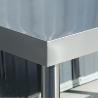 Banc de préparation extérieur robuste pour fournitures hôtelières, table de travail industrielle en acier inoxydable 304 sur mesure, évier de cuisine en inox