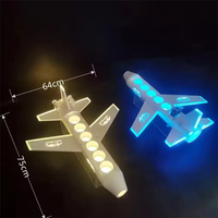 Plateau de verres à liqueur d'avion personnalisé avion moderne à LED pour présentateur de bouteille de champagne pour service VIP pour restaurant bar lounge