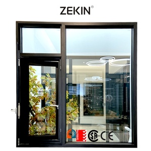 ZEKIN Aluminum Alloy Casement <b>Window</b> Double Tempered Glass Soundproof Vertical Swing Design for Home Office - Product Image 1