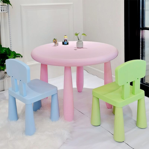 Ensemble table <span class=keywords><strong>et</strong></span> chaises modernes en plastique pour la maternelle, pour l'étude des enfants, le dessin des bébés, l'artisanat, l'école, la <span class=keywords><strong>chambre</strong></span> à coucher, la salle à manger, la cuisine - Product Image 6