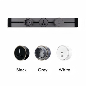 VBQN Universelle Aluminium-Wandmontage Küchen-Steckdosenleiste Versteckte Stromschiene Elektrische Steckdose mit USB-Anschluss - Product Image 4