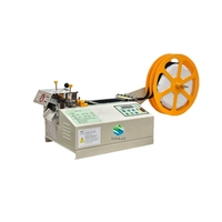 Machine de découpe automatique de qualité industrielle 110V/220V 0.44kw avec lames chaudes/froides pour étiquettes tissées, lacets et fermetures éclair