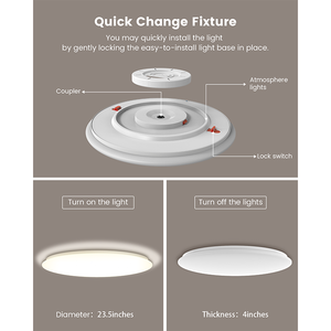 Yeelight Mijia thông minh Trần LED ánh sáng arwen 550C Dimmable, hỗ trợ điều khiển bằng giọng nói, làm việc với <span class=keywords><strong>Alexa</strong></span> cho phòng khách - Product Image 4