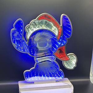 3D Acrylic Art Deco Handmade Snowman Infinity Mirror Ornament with LED <b>Light</b> for Christmas Home Decoration - Product Image 2