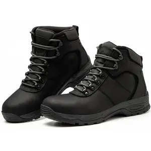 Factory supplier industrial breathable genuine leather anti-puncture waterproof working safety shoes