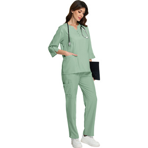 Unisex <b>Scrub</b> Suit Set Moisture Wicking Quick Dry Medical Uniform For Hospital Use S XXL - Product Image 5