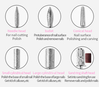 Machine à percer les ongles électrique professionnelle 30000 tr/min Portable Pro Plastique 6 têtes Multi-usages Acrylique Gel Manucure Pédicure Salon