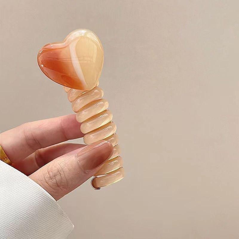 ผมผูกรูปหัวใจ1สีในชานม